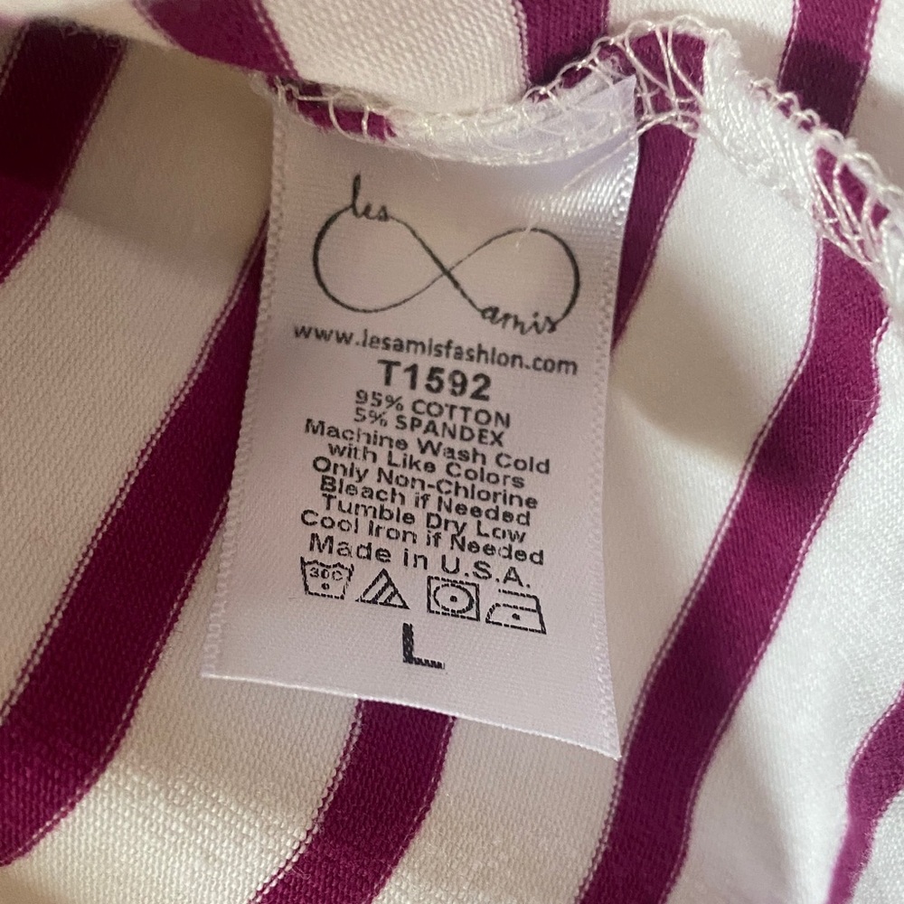 Striped Women's Top - Purple and White - Picture 4 of 5